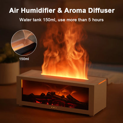 Humidifier and Diffuser with Fireplace Effect