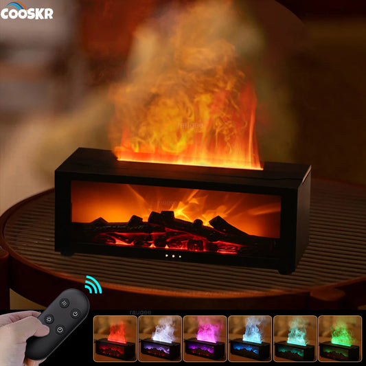 Humidificador y difusor con efecto chimenea